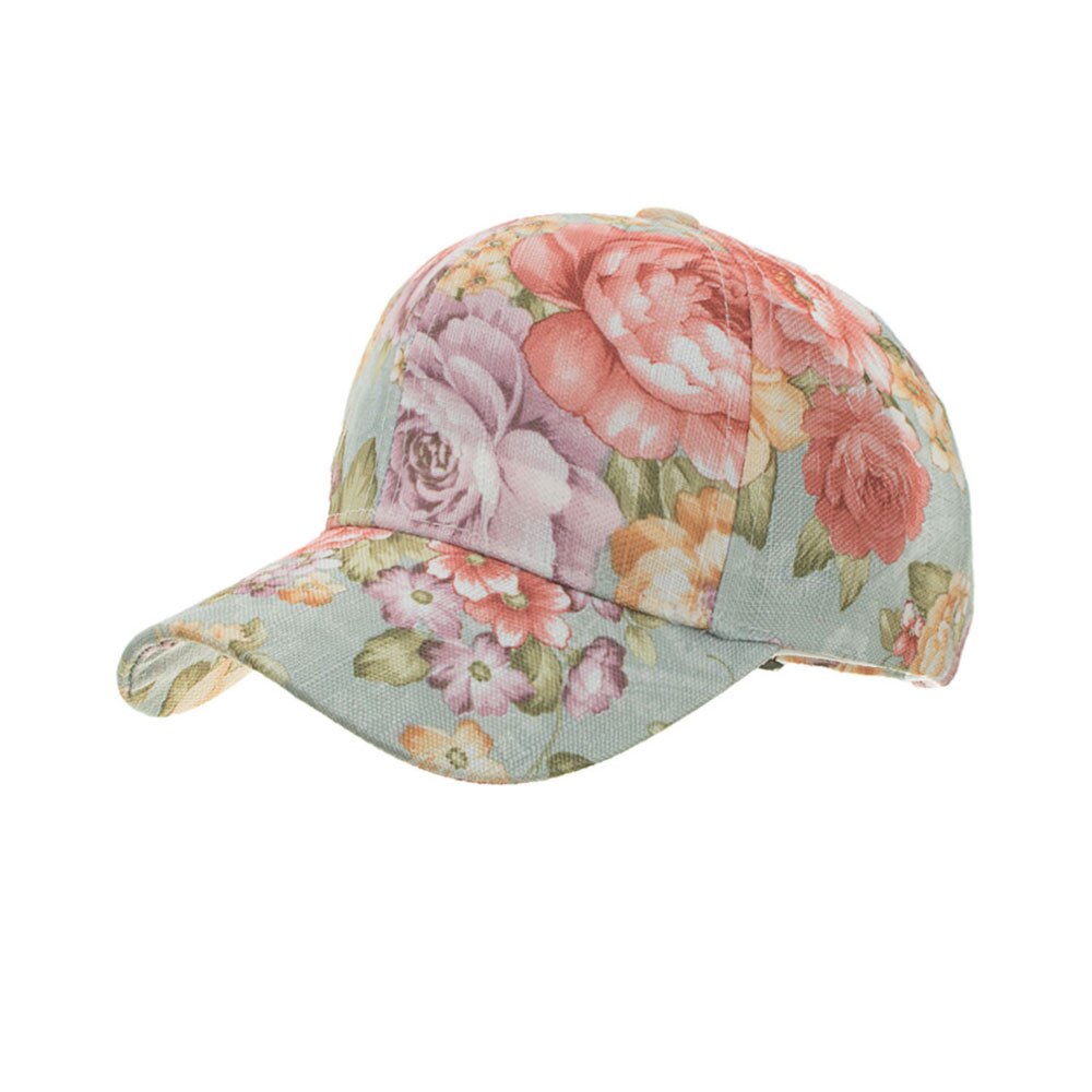 Joymay mesh baseball cap kvinder blomster snapback sommer mesh hatte afslappet justerbare hætter accepteret  b554: Lyseblå