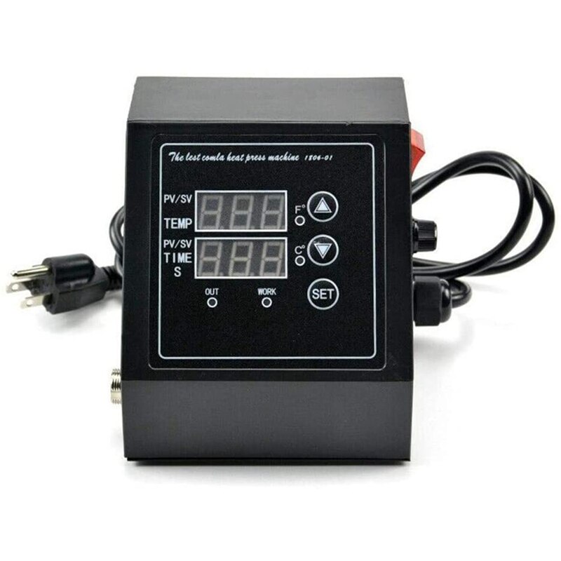 Heat Press Machine Temperature Control Box, Multifunctional Digital LED Controller, for ECO LLC Heat Transfer US Plug: Default Title
