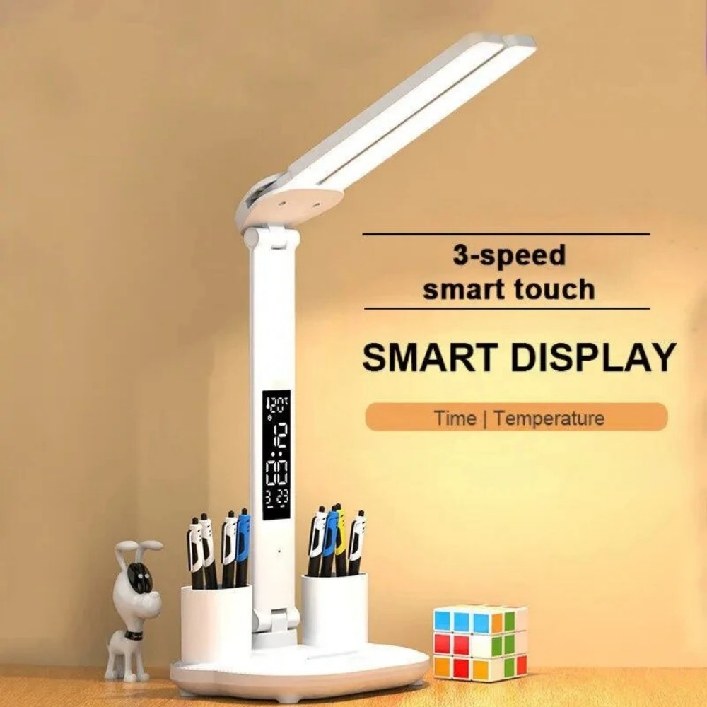Lâmpada de mesa led usb recarregável toque luz da noite 3 níveis regulável proteção para os olhos dobrável lâmpada mesa para o quarto cabeceira readin: Preto