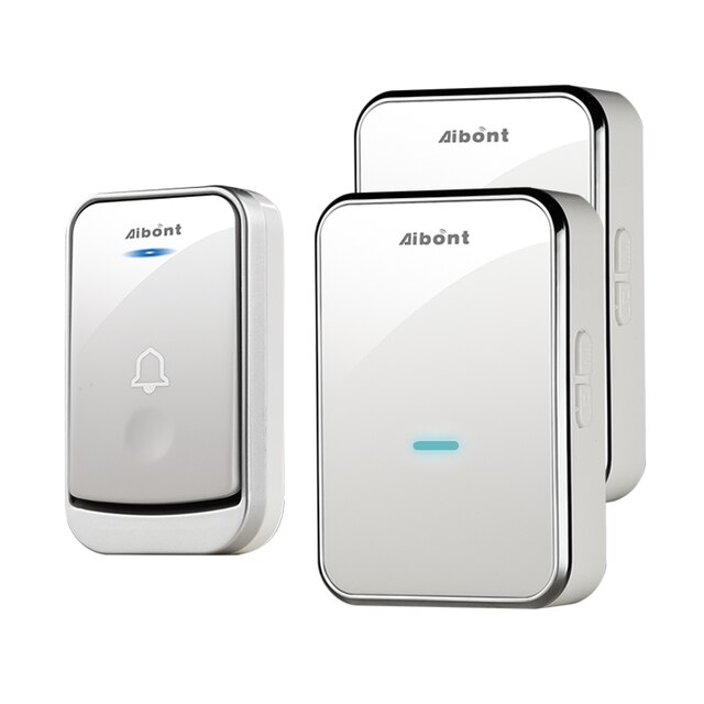 self powered DoorBell Home Door Chime Intelligent smart Door Bell calling ringbell loud 300m range 1 2 Button 1 2 3 Receiver: W 1Button 2Receiver / EU Plug