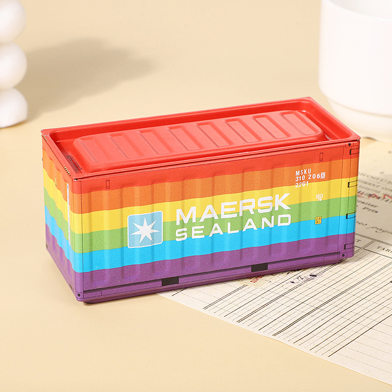 Kreative Retro Industrie Stil Container Mini Kleine Container Modell Ornament Desktop Miniatur Lagerung Box Büro Organizer: green