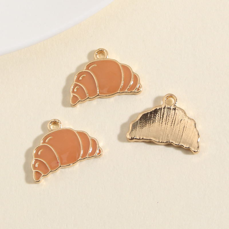 10 pièces couleur or dessin animé émail Croissant breloques petit déjeuner pendentif idéal pour colliers bricolage fabrication de bijoux faits à la main trouver des fournitures