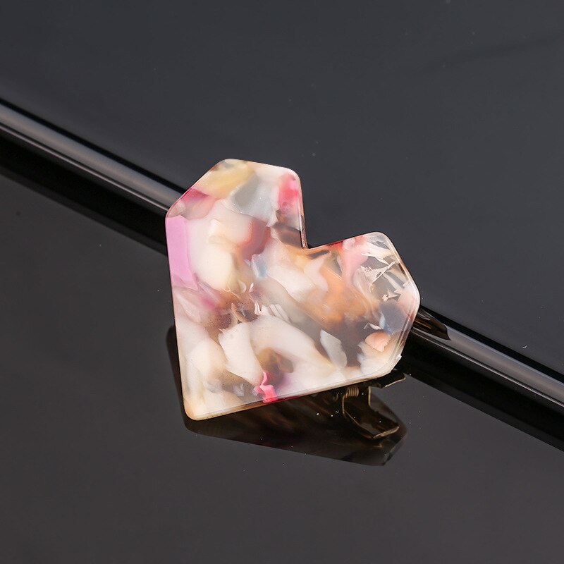 Acrylic Heart Shape Hair Clips for Women Girls Hairpins Shiny lovely Shell Hairgrip Hair Accessories