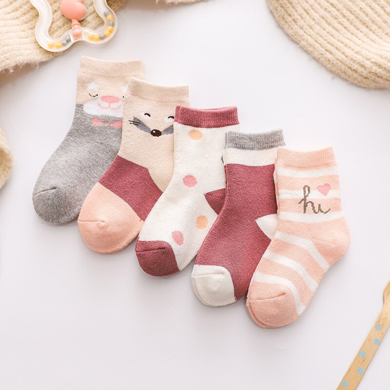 Calcetines gruesos de invierno con dibujos animados para niños y niñas, accesorios, calcetines cálidos informales, 0-12 años: 9-12Y