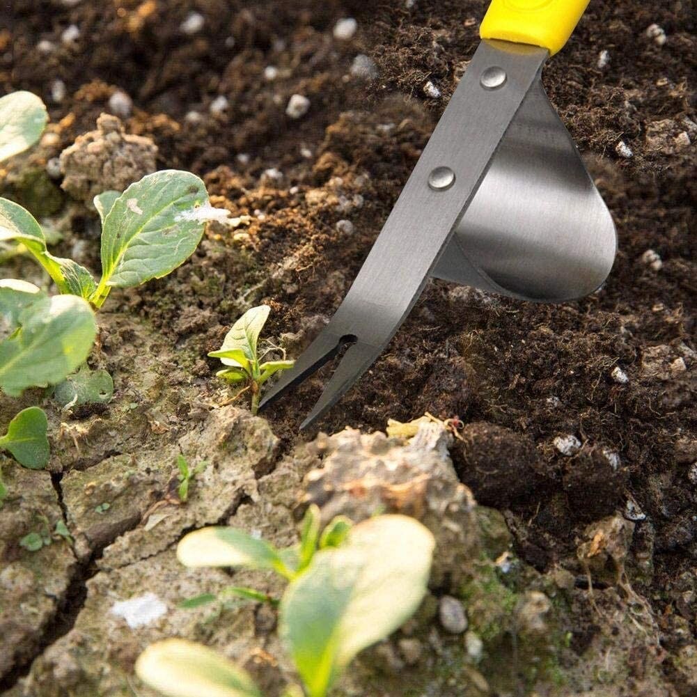 Desbrozadora manual de escardador de jardín, herramienta de desbarbado, herramienta de desbarbado, Extractor de deshierbe y cabeza de tenedor de jardín #0604sy30