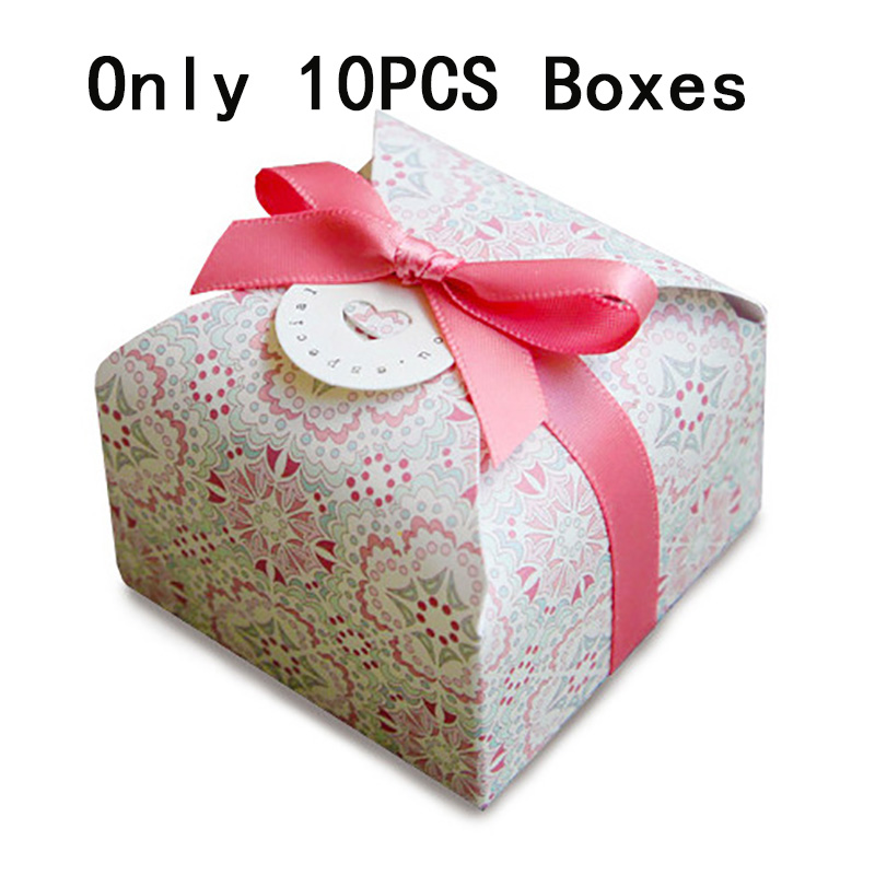 Prezent na imprezę słodkie pudełka na upominki weselne na cukierki ciasto czekoladowe torby Bonbonniere pudełka na kwiatki pudełko opakowanie Boite Dragees: 10szt radiation