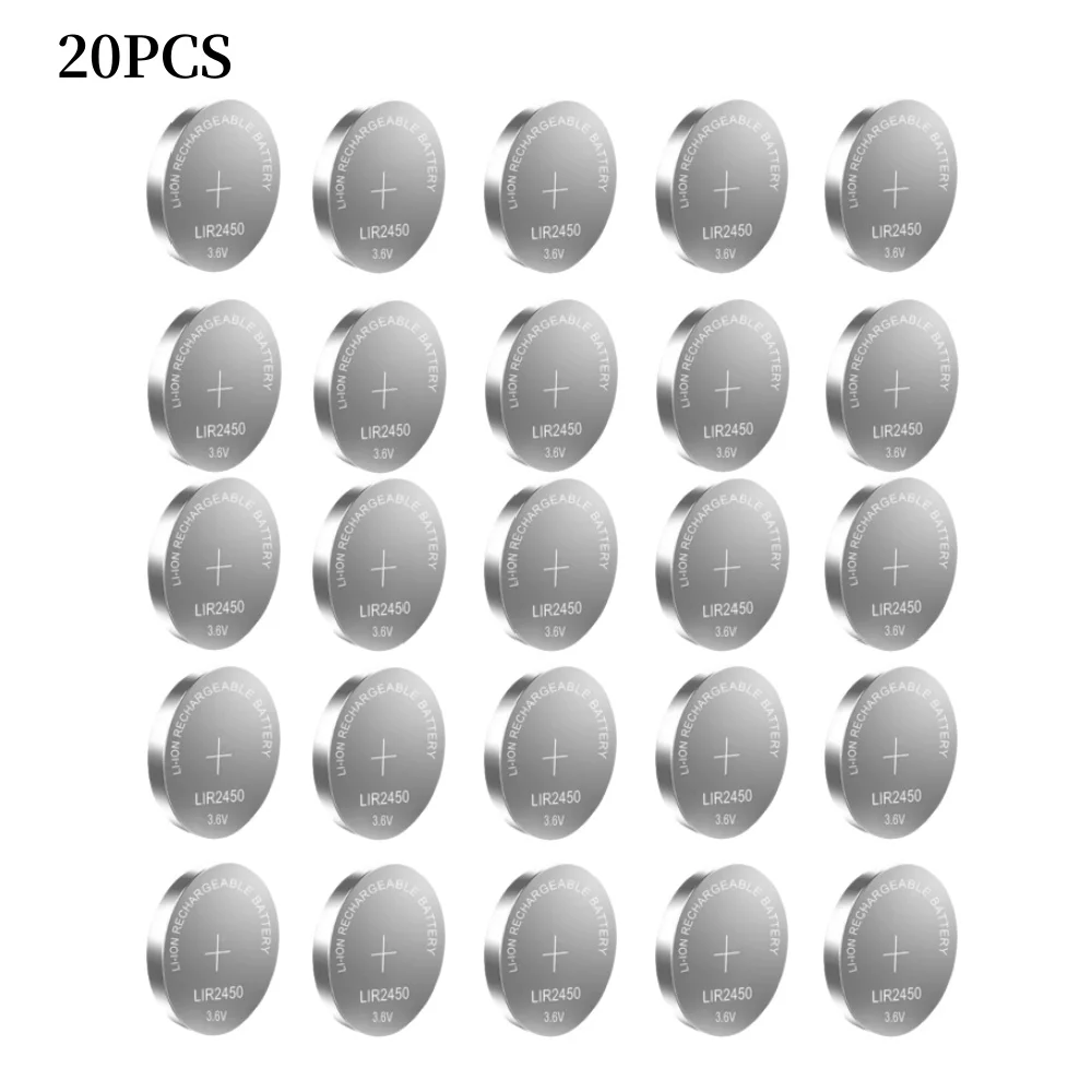 20PCS LIR2032 LIR2016 LIR2025 3.6V Rechargeable Lithium Battery LIR2430 LIR2450 LIR1632 Replaces CR2032 2430 2450: WHITE