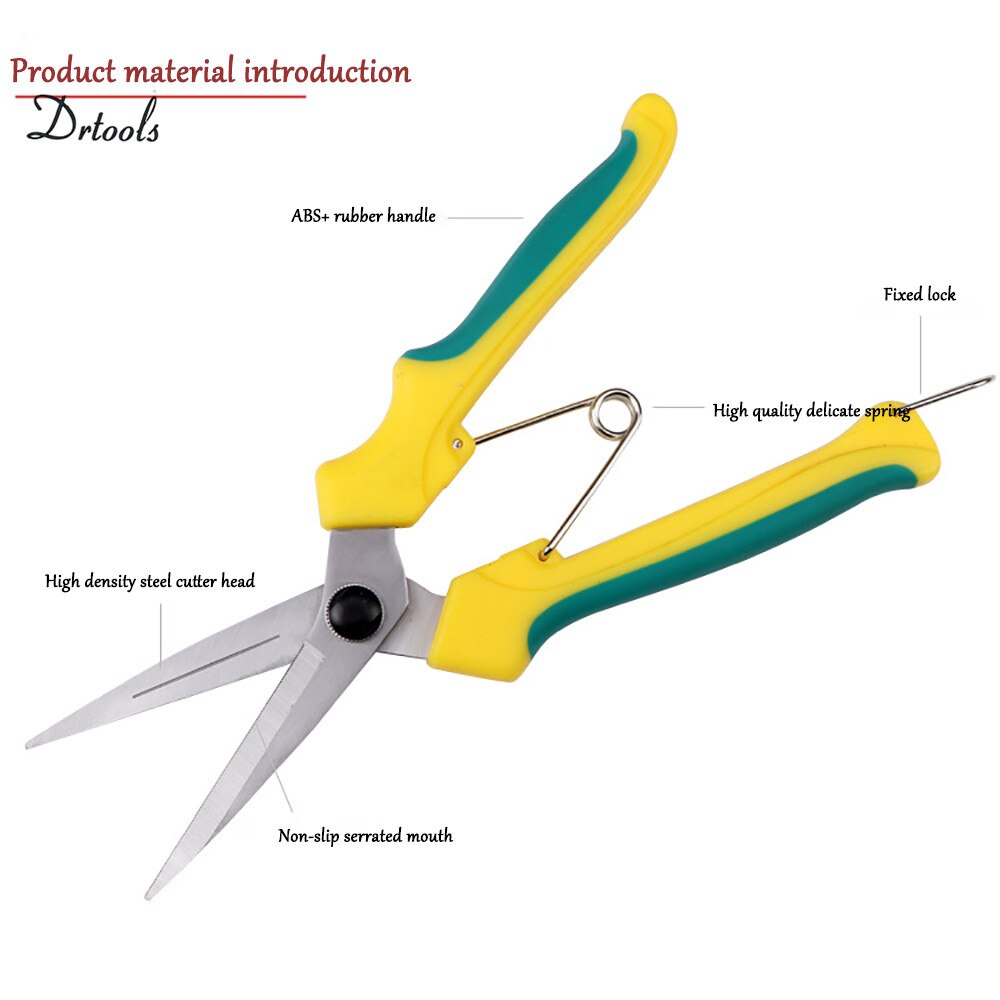 Straight Fruit Tree Picking Fruit Scissors Rubber Orchard Thin Fruit Shears Gardening Bonsai Tools Garden Supplies Pruning shear