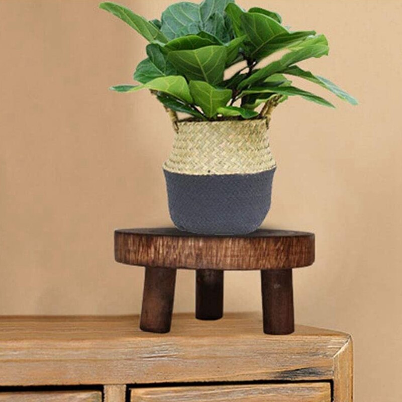 Mini Holz Bank Stehen, Pflanze Stand, Blumentopf Stehen, Topf Stehen, Unterstützung drinnen Natürliche