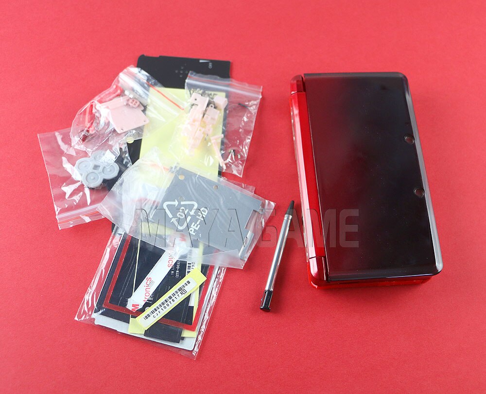 1 Set Volledige Complete Behuizing Shell Case Met Screen Lens Voor 3DS Case Cover Vervanging Reparatie Onderdelen Met Knoppen Kit + 3M Sticker