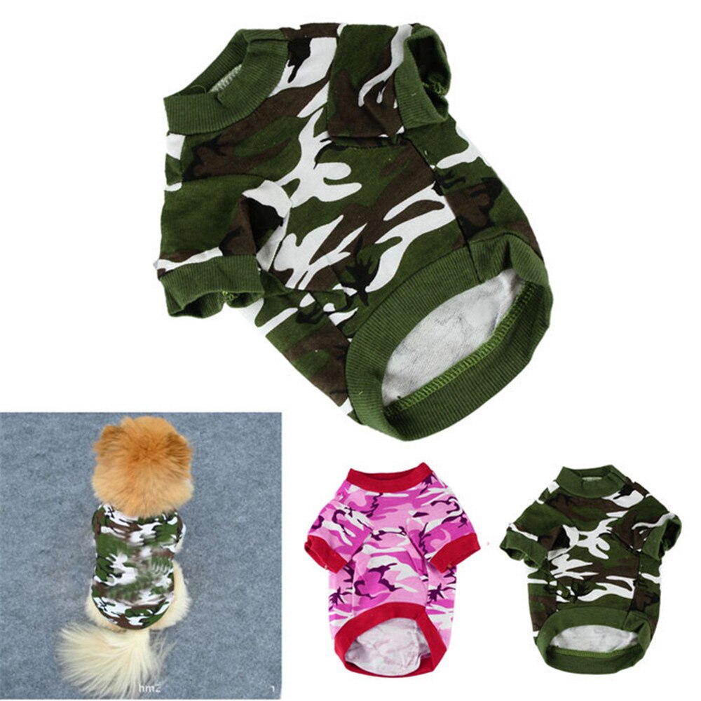 Xs/S/M/L Pet Hond Kat Camo Kleding Hoody Kleding Puppy Doggy Camouflage Jas T-shirt #01