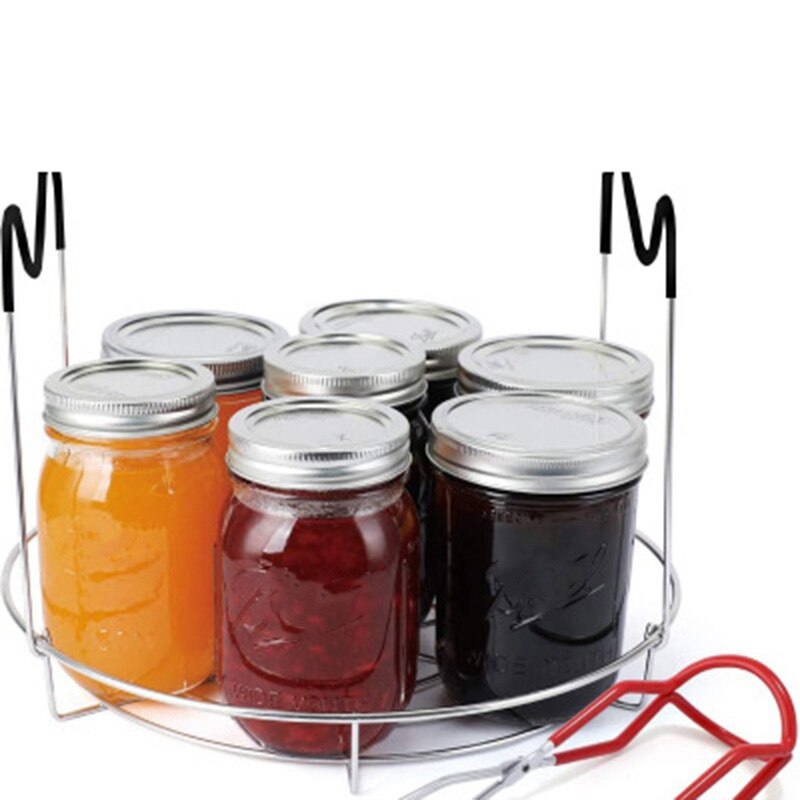 Stainless Steel Canning Jar Rack Canner Rack Canning Rack Canning Tongs for Regular Mouth(Jars Not Included)