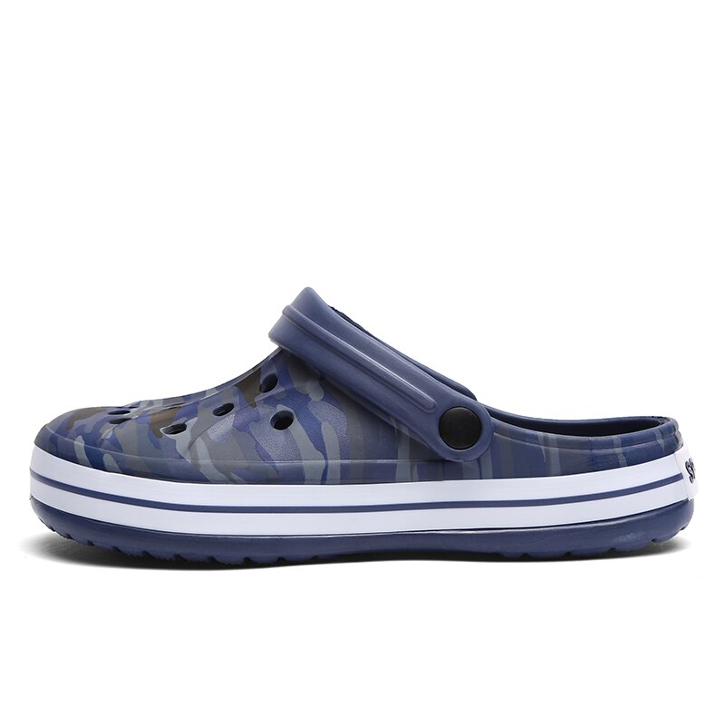 TULUO Männer Strand Wasser Schuhe draussen Sandalen Sommer Atmungsaktiv Männer Turnschuhe Maultiere verstopft Hausschuhe Gelee Garten Schuhe: Blau / 8.5