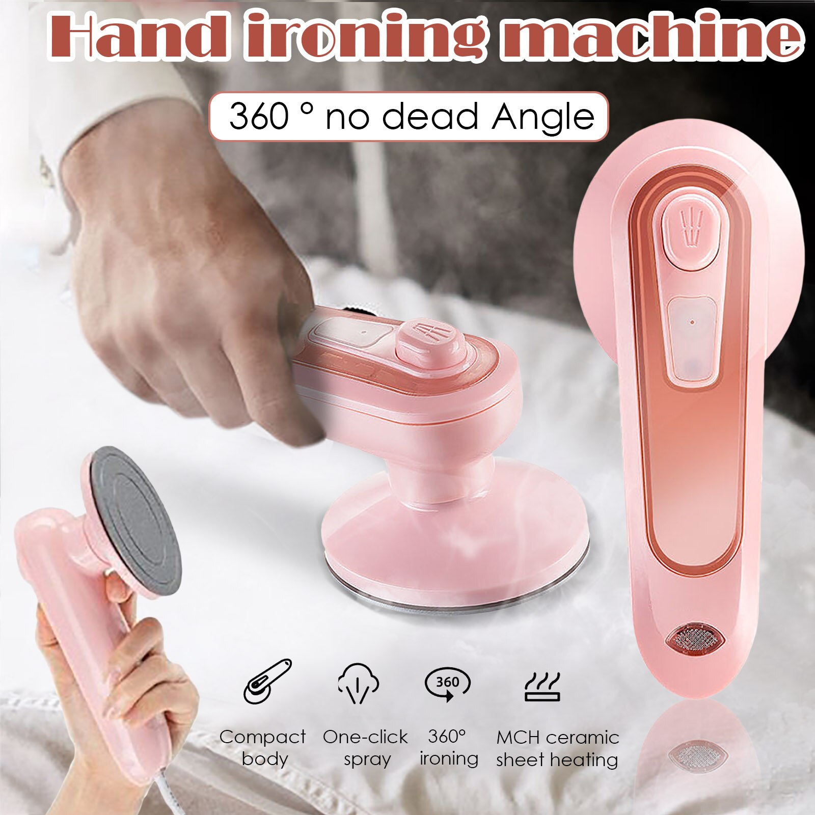 Electric steam iron Fast Heat Handheld hanging Iron Portable garment steamer with Ceramic Soleplate For Home Travel