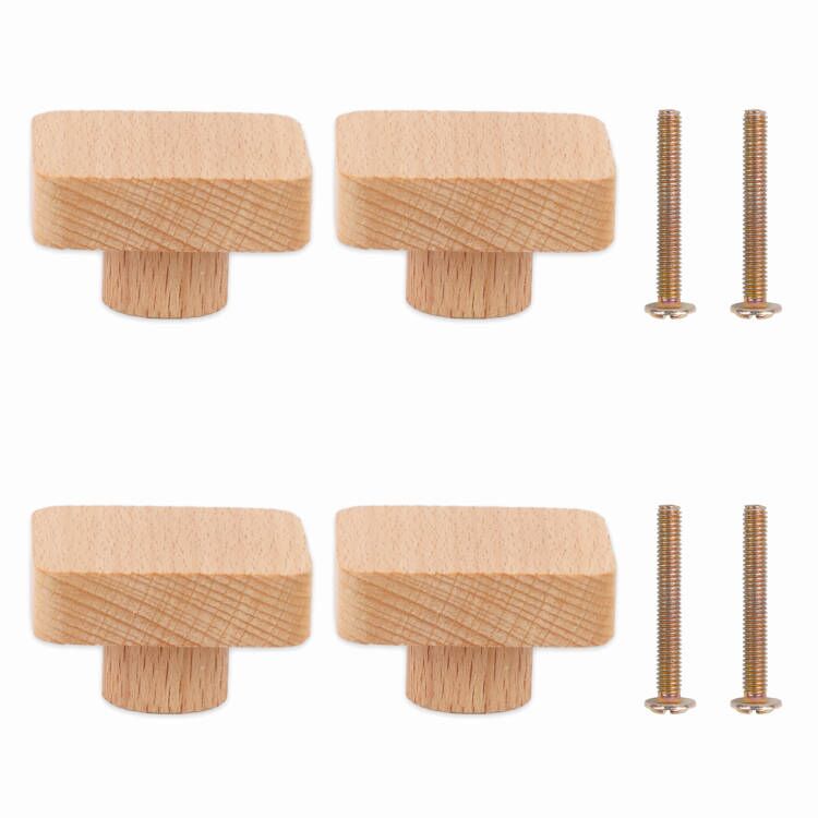 Round Wooden Cabinet Knobs Wood cupboard Furniture Wardrobe Drawer Pulls Handles with Screws for Wardrobe Dresser Closet: Yellow