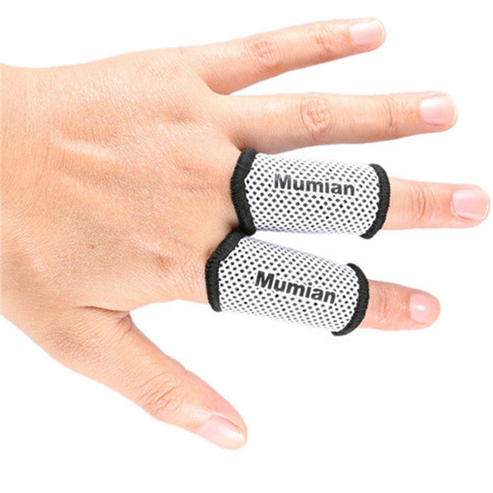 Tilbehør 2 stk. fodbold basketball åndbar badminton fingerstøttebånd fingerstøtte fingerærme fingerbeskytter: Lysegul