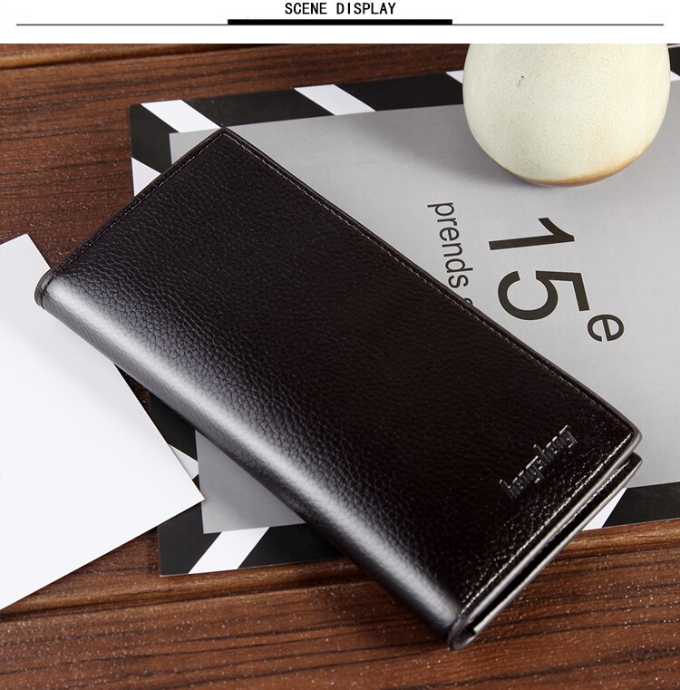 Mannen Portemonnee Luxe Lederen Bifold Zakelijke Portemonnee Voor Mannelijke Credit Id Kaarthouder Pak Purse Checkbook Clutch: Dark Coffee