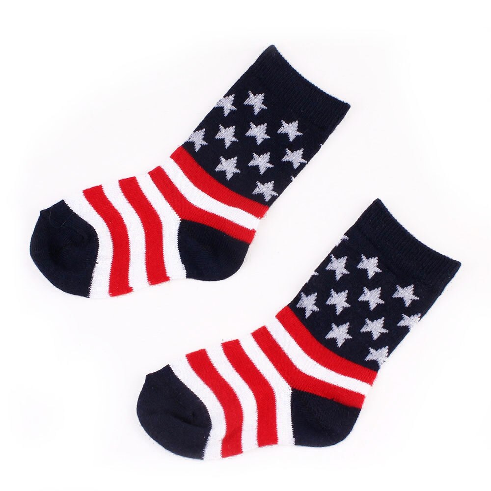 4th of July Baby girls Socks Independence Day Children kids Cotton Tube socks Star Stripe Girls Socks Ninos Calcetines