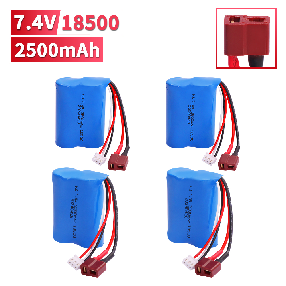 18500 2500 mAh 7.4 V batterij met Oplader Voor HBX 16889 16889A 16890 16890A SG1601 SG1602 1/16 RC vrachtwagen/auto onderdelen Batterij: Lavendel