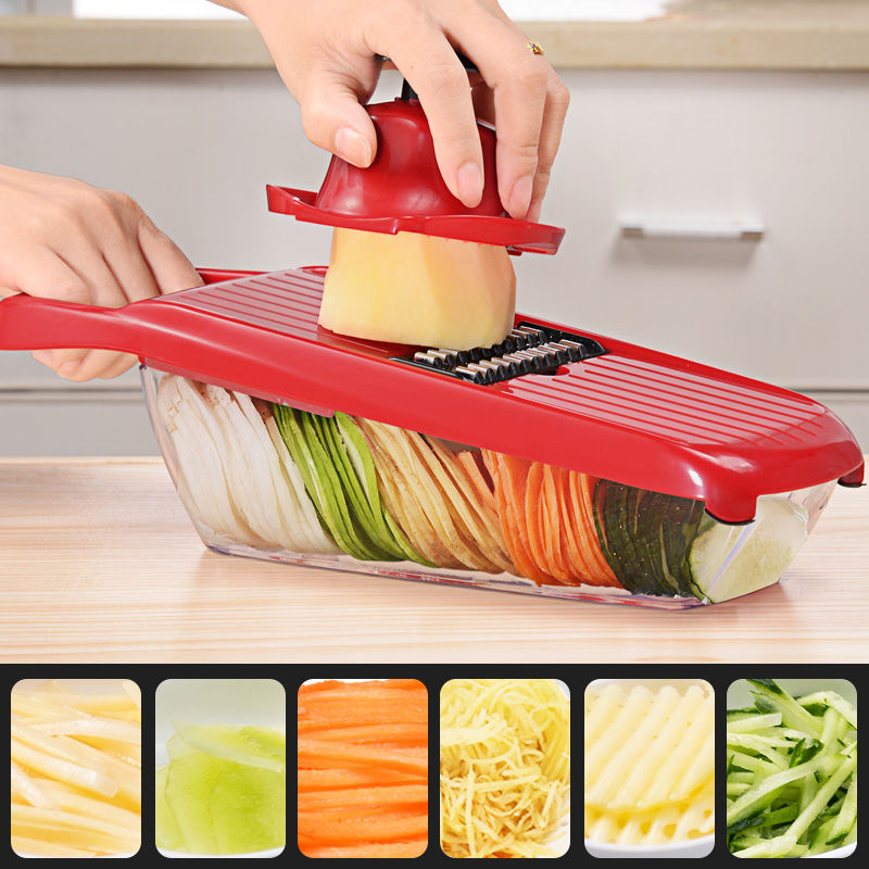 Kitchen Items Grater Multifunction with Container Potato Cutter Vegetables Fruits Peeler Slicer Gadgets Kawaii Accessories
