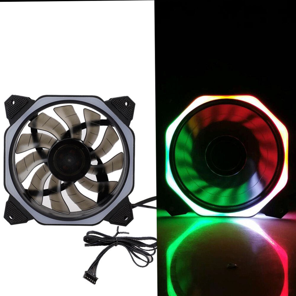 120mm 7 LED Ultra Silent Computer PC Case Cooling Fan 7 LEDs 12V With Rubber Quiet Molex Connector 4Pin Plug Fans Cooler
