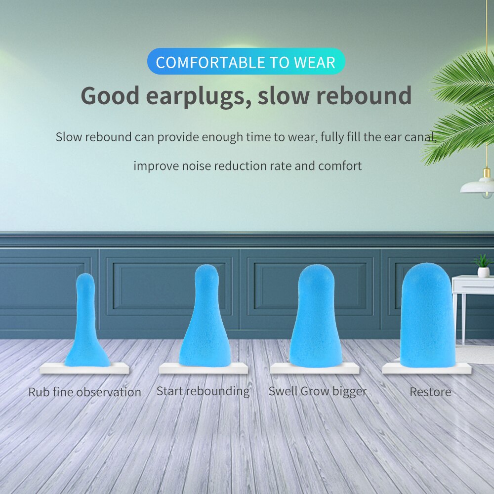 Tishric 5 Pairs Soft Foam Oordoppen Gehoorbescherming Noise Cancelling 35.5db Oordoppen Studie Travel Sleep Ruisonderdrukking