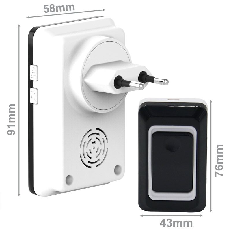 Timbre Inalámbrico impermeable AC220V 28 Melody, felpudos para casa con 1 botón + 3 receptores de timbre para interior 1V3