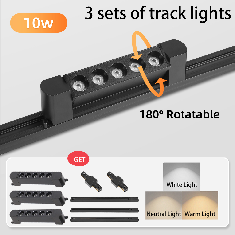 Set completo di luci a binario a LED 85 ~ 264V Faretto moderno per interni per la casa Soggiorno Negozio Plafoniera Illuminazione a binario: LIGHT BLUE / Beige