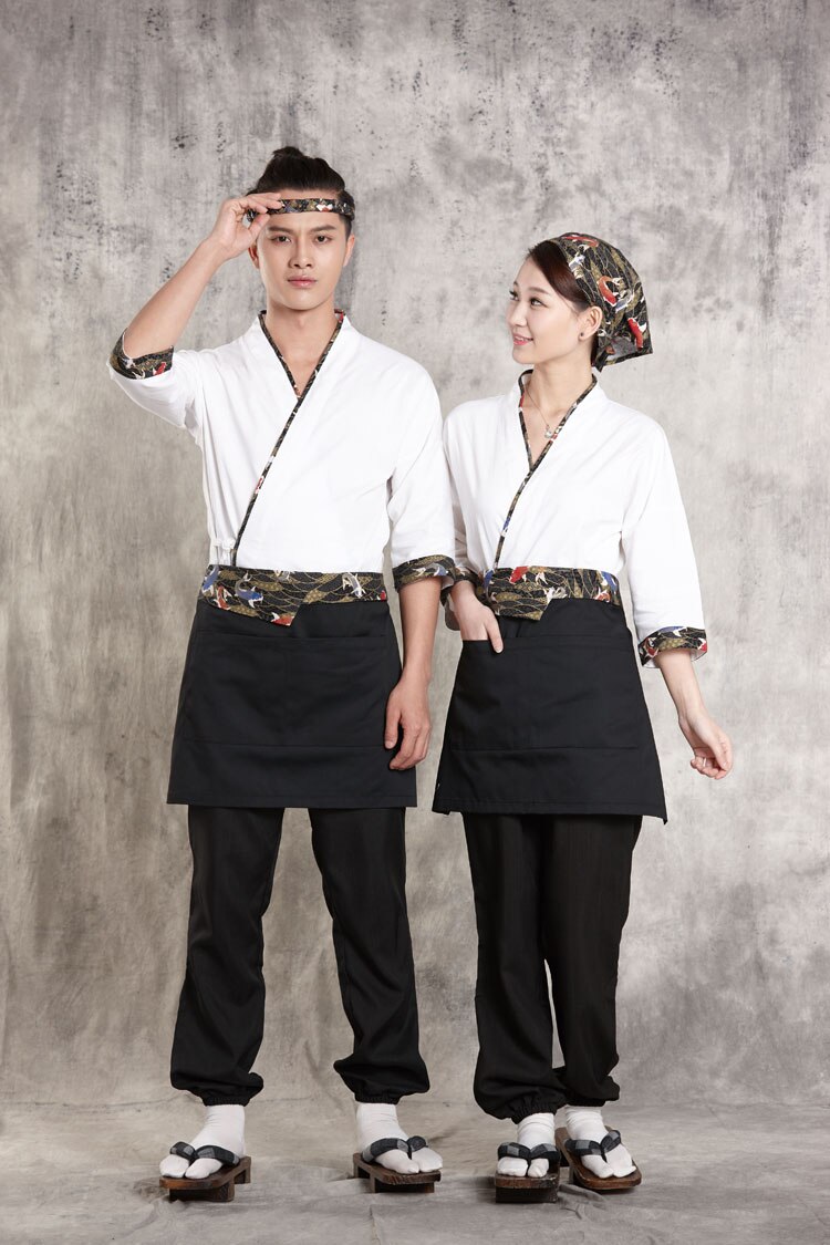 Uniforme de chef japonés, chaquetas de cocinero, uniforme de chef japonés, uniforme de sushi japonés, ropa para hombre y mujer, servicio de chef