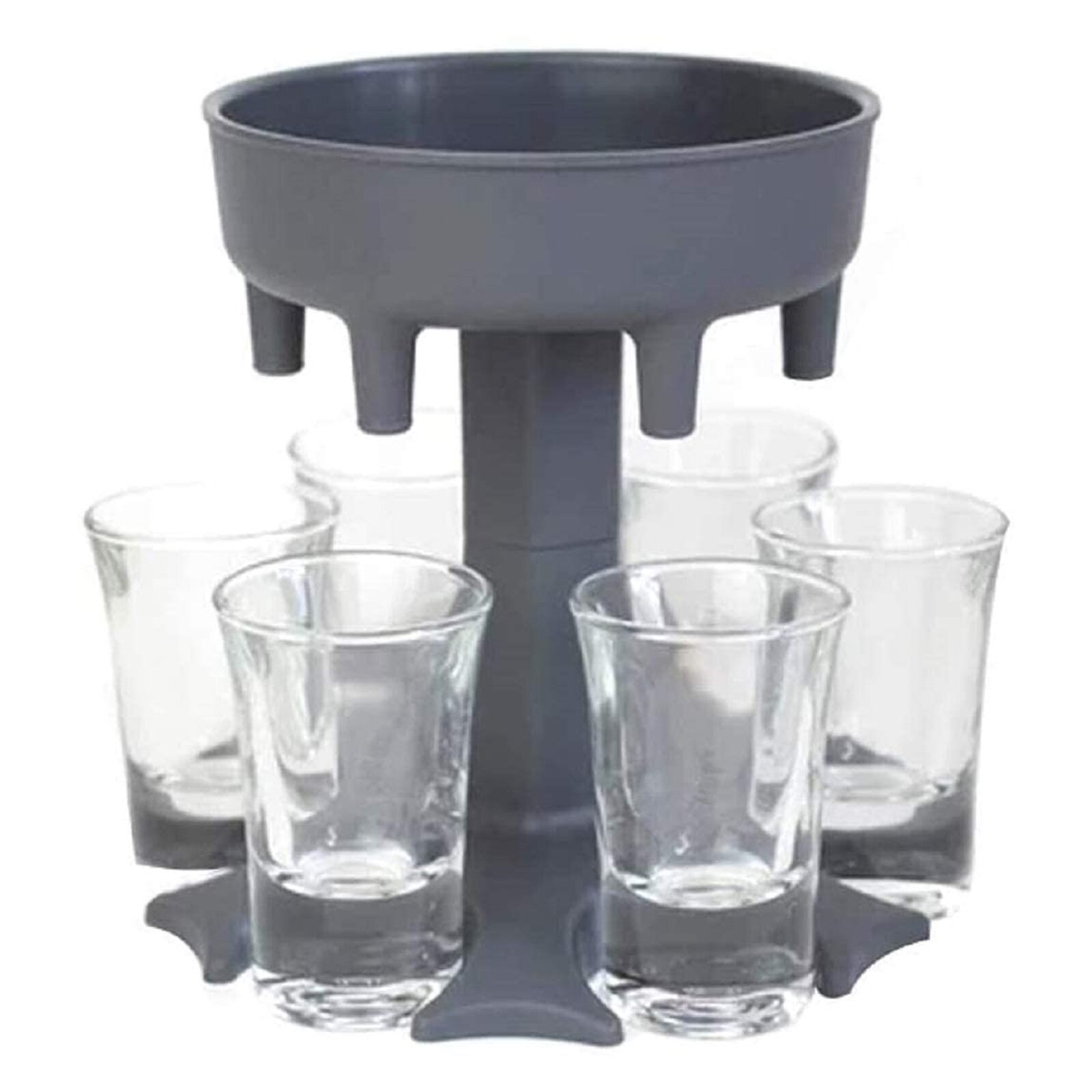 6 Borrelglas Sterke Drank Wijn Dispenser Rack Drank Flessen Borrelglas Dispenser Houder Party Drinking Game Tool Essentiële Benodigdheden: Grey