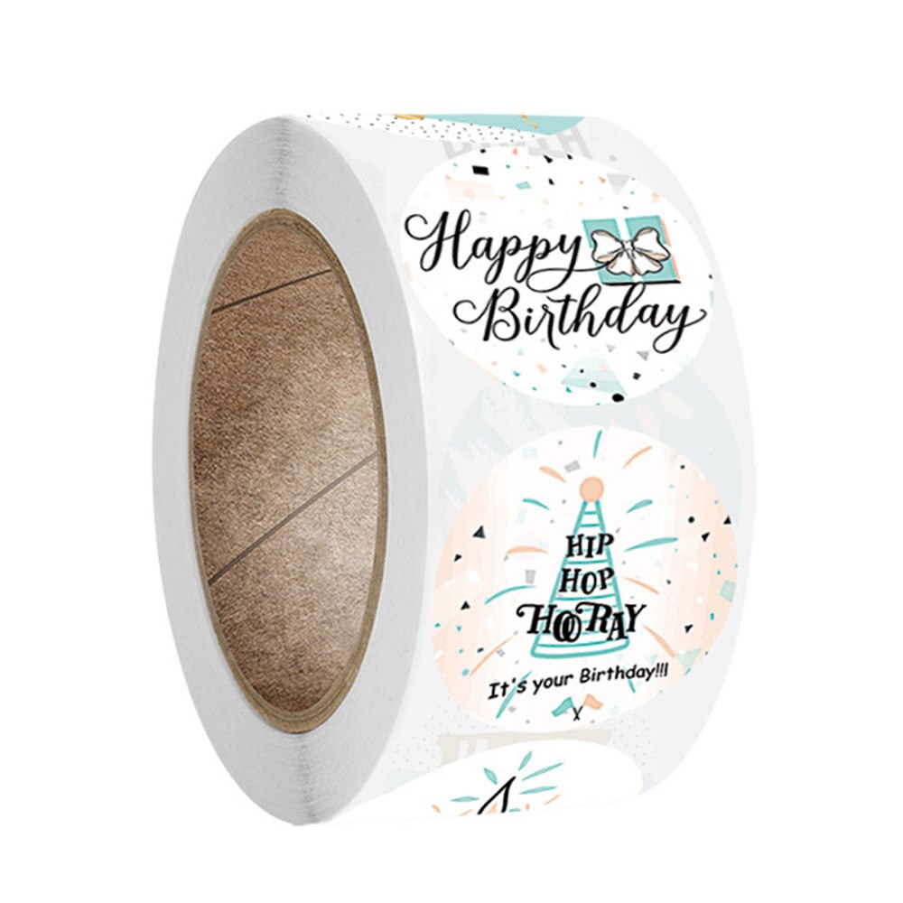 100-500pcs Cute Happy Birthday Sticker Birthday Decoration Label Sealing Balloon Cake Label Packaging Scrapbook Sticker: QY764-300pcs