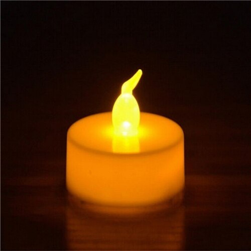 12 pcs Flickering Flameless LED Tea light Flicker Tea Candle Light Party Wedding Candels Safety Home Decoration: yellow