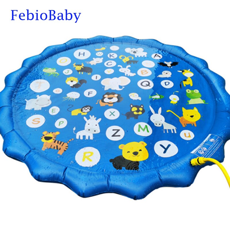 Colchoneta redonda de verano de 170cm, inflable para niños, juegos de animales, juegos de agua, Agua pulverizada de jardín, cojín rociador, almohadilla de juguete para bebé