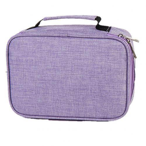 Large Capacity 72 Holes Zipper Pencil Case Zipper Closure Pen Bag Polyester Stationery Storage Pencil case School Office Supply: Purple