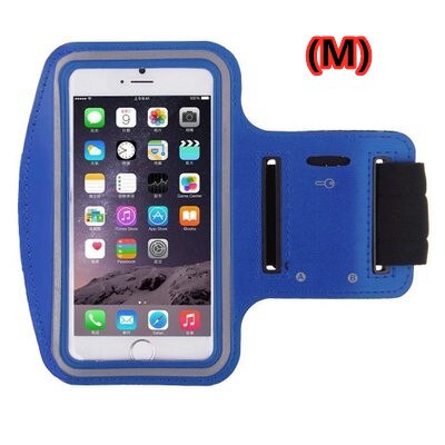 Universal Outdoor Sports Phone Holder Armband Case for apple Iphone 7 Gym Running Phone Bag Arm Band Case for xiaomi mi8 note7: blue-M