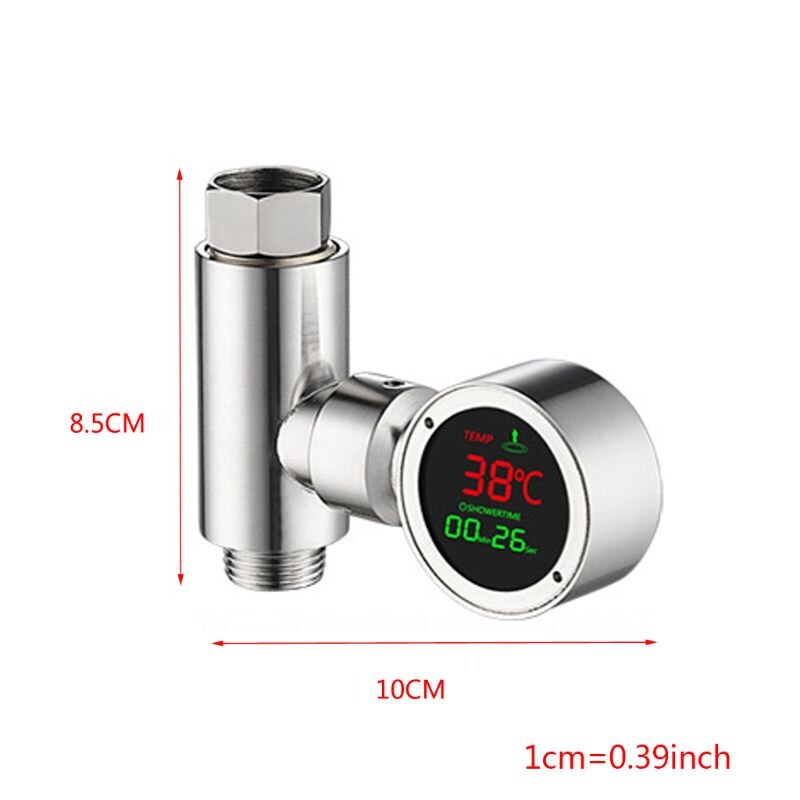 LED Water Shower Thermometer Self-Generating Electricity Bath Temperature Meter
