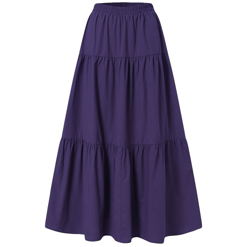 Y2K Aesthetic Fairycore Vintage Pleated Skirt Korean Harajuku Grunge High Waist Long Skirt Retro Ramie Cotton Clothes