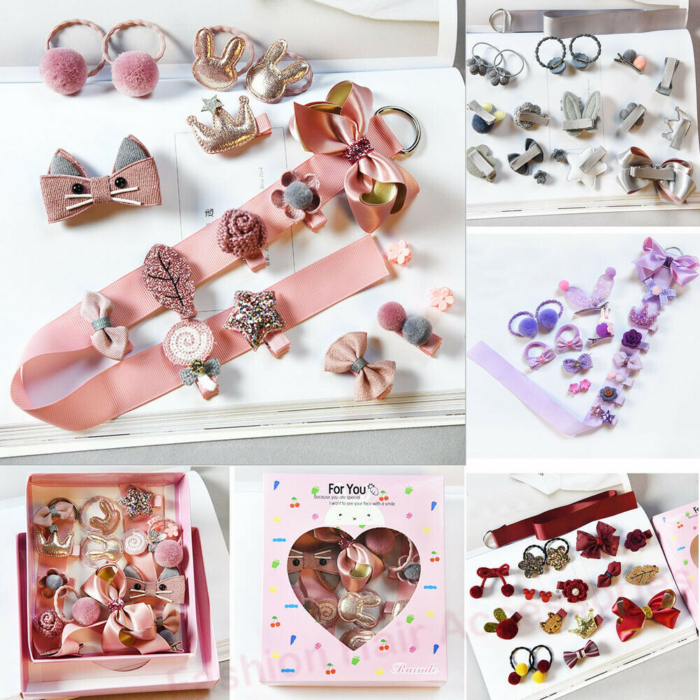 Kinderen Accessoires 18 Stks/sets Prinses Baby Kids Meisje Baby Hoofdband Grosgrain Haarelastiekjes Clips Haar Clips Touw Set