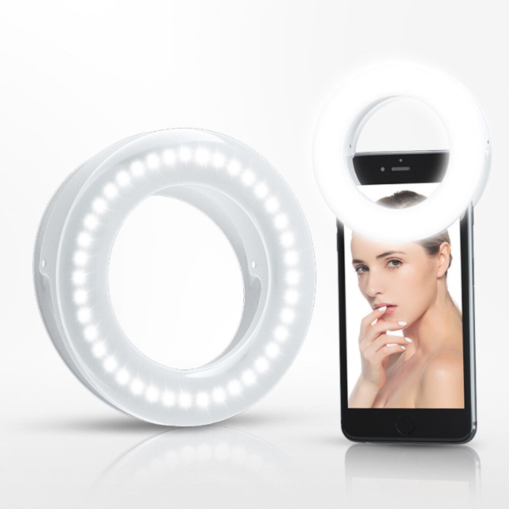 Selfie Led Ring Flash Light Lamp Mobiele Telefoon Lens Draagbare Flash Ring 36 Leds Lichtgevende Ring Clip Licht Usb Charge