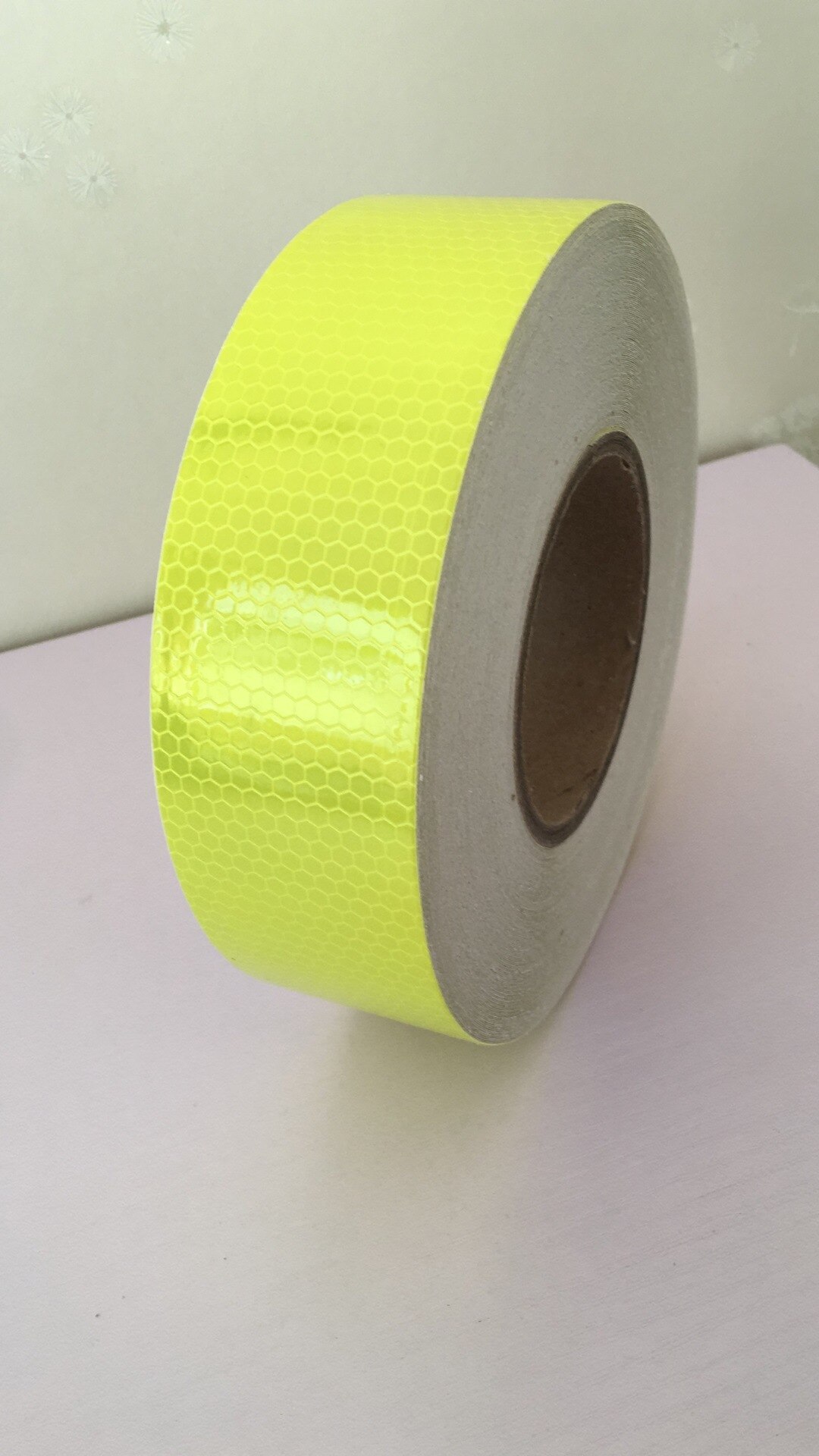 45m Reflective Lattice Luminous Paper Body Sticker Logo Warning Strip PVC Material Super Waterproof and Good Adhesion: Fluorescent yellow