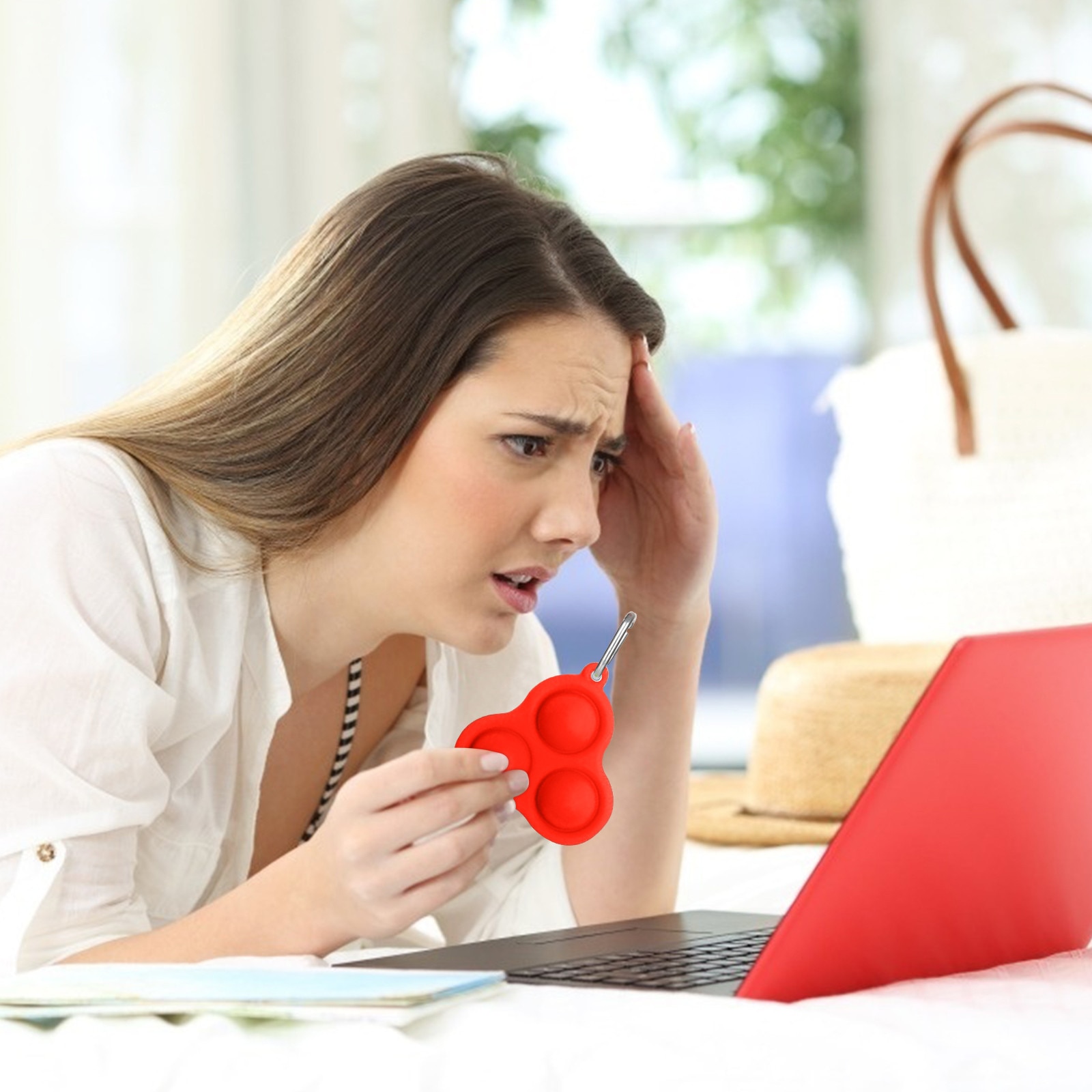 Neueste Schlüsselbund Spielzeug Übung Bunte Pops Grübchen Spielzeug Erwachsene Stress Relief Zappeln Spielzeug Einfache Pädagogisches Grübchen Spielzeug Kinder