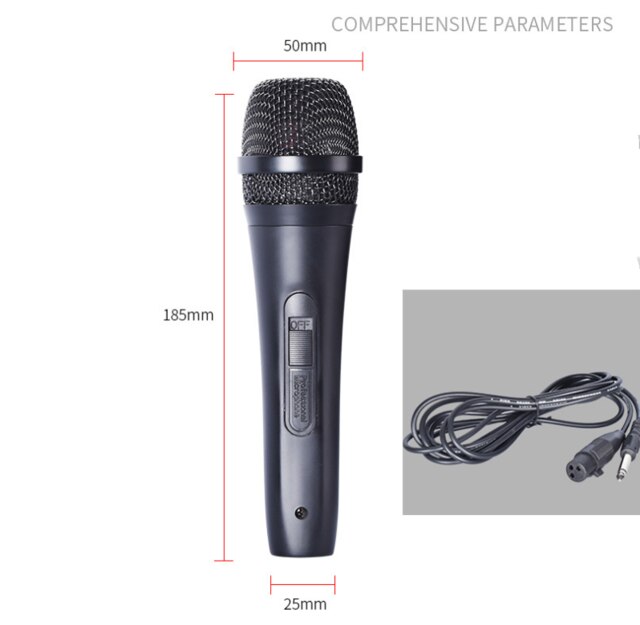wired microphone wire microphone wire 6.35- male head, pure copper core Teaching home KVT wired microphone: Black