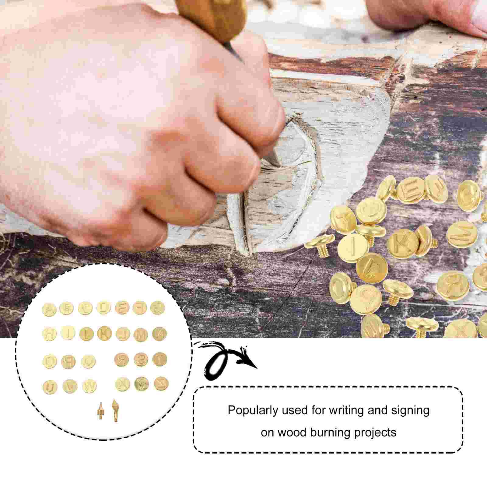 1 Set Wood Burning Tips Copper Letter Wood Burning Tool Alphabet Burning Tips