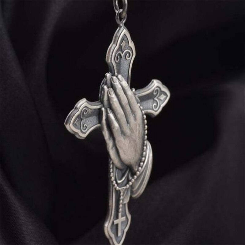 Retro Gebed Cross Ketting Voor Mannen Christian Mannelijke Hanger Ketting Religieuze Geloof Sieraden