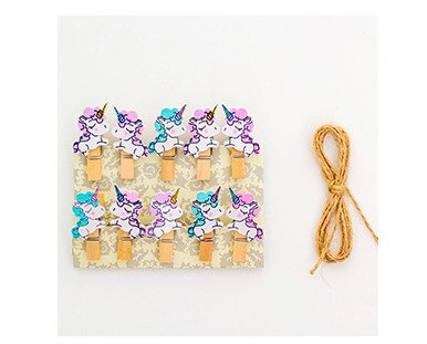 (10 pieces/lot) Cute Cartoon Color Small Wooden Clip Hanging DIY Photo Small Clip Wooden Cartoon Photo Clip: 8