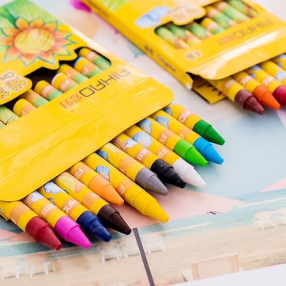 Cire lavable Kawaii pour dessin, peinture à l&#39;huile, Graffiti, crayon, papeterie scolaire et de bureau, d&#39;anniversaire pour enfants, 48 pièces/ensemble