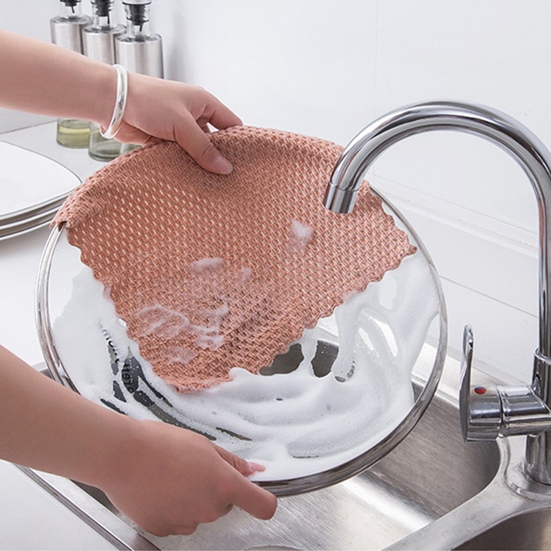 Anti-grease Wiping Rags Kitchen Efficient Super Absorbent Microfiber Cleaning Cloth Home Washing Dish Kitchen Cleaning Towel