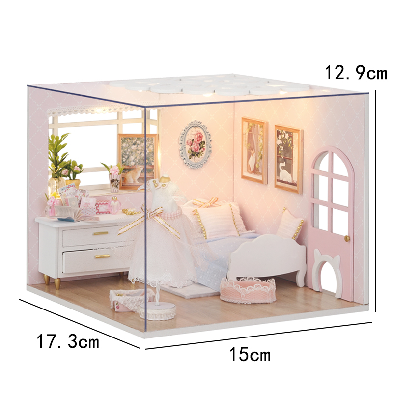 DIY 3D Bakkerij Poppenhuis Houten Miniatuur Poppenhuis Kit Meubels Modern Huis Model Speelgoed Kinderen Creatieve Meisje Verjaardagscadeautjes: Multicolor