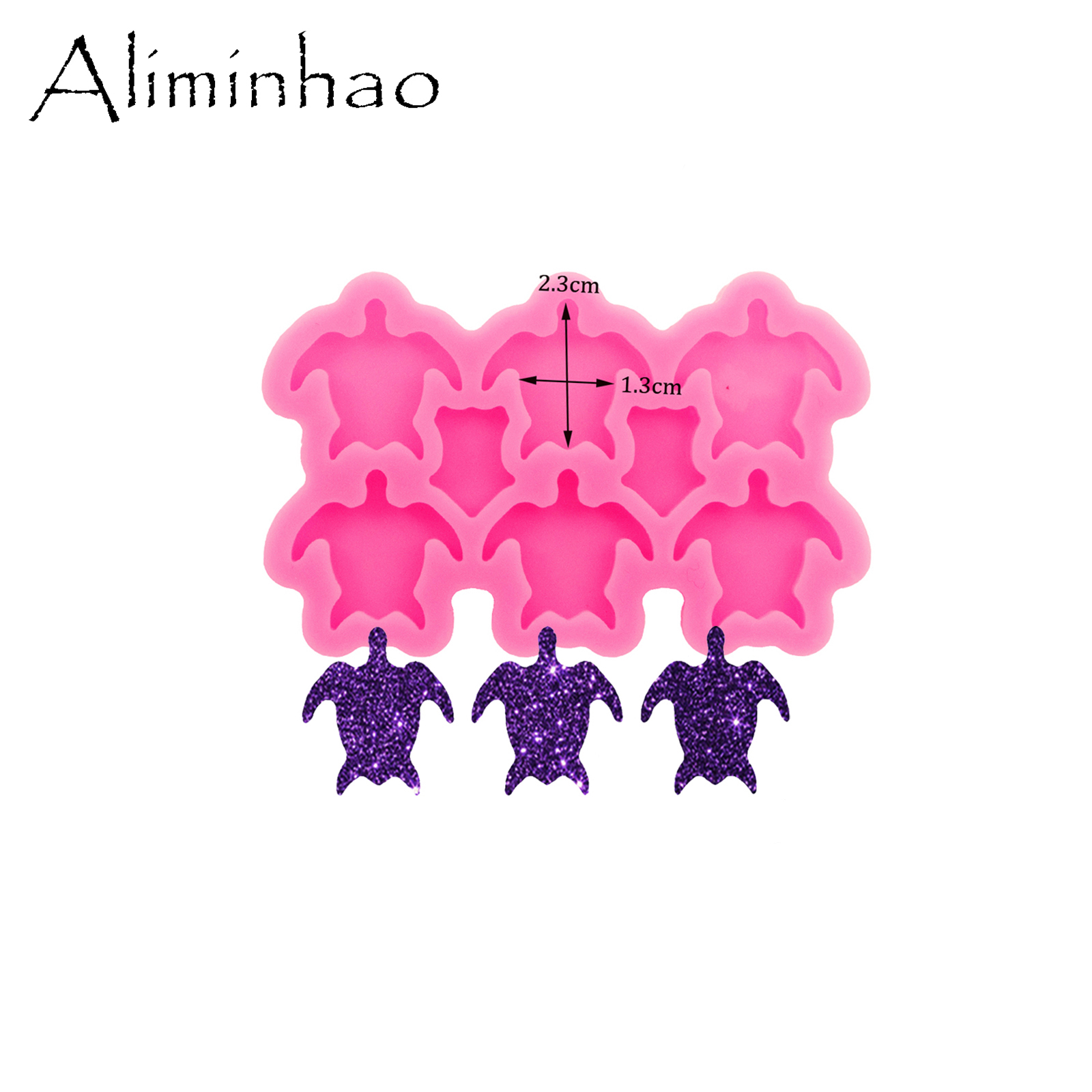 Dy1411 Glanzende Mini Schelp/Dinosaurus/Lotus/Schildpad Oorbellen Noppen Siliconen Hars Mal, Maan Cirkel Ambachten Kunst Diy Chocoladevorm: violet