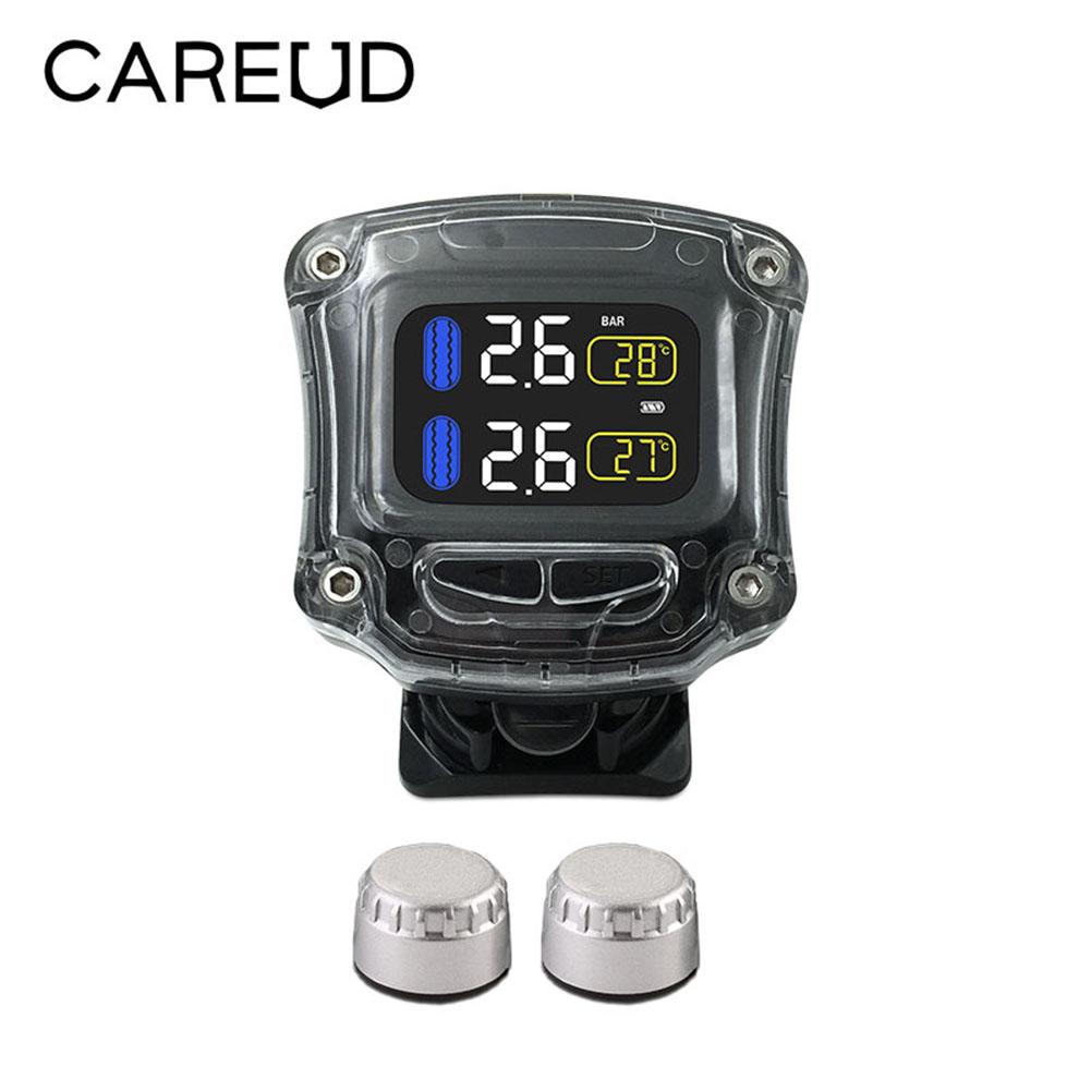 M3-B Drahtlose Motorrad TPMS Reifen Druck Überwachung System Externe Sensoren Interne Sensor LCD Anzeige Echtzeit Kontrollausrüs: gebaut in  Silber-